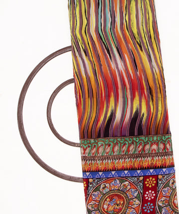 Multi Colour Abstract Print Pure Natural Crepe Fabric
